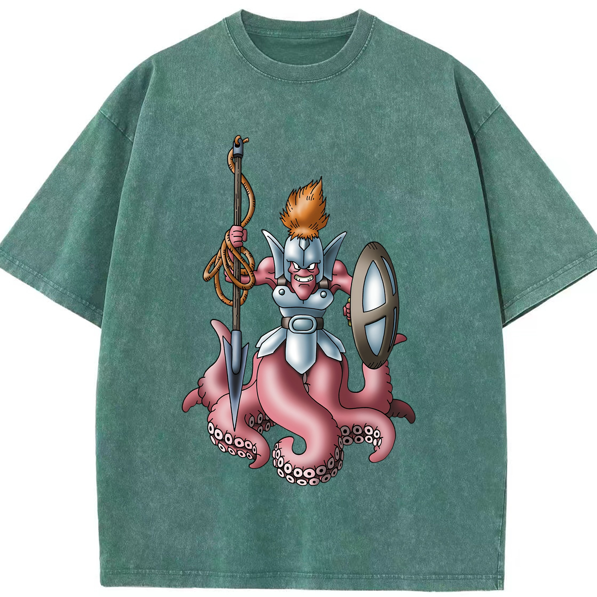 （画像用） ドラゴンクエスト Doragon Kuesuto Dragon Quest 綿100% ヴィンテージ風 半袖Tシャツ（フロントプリント）